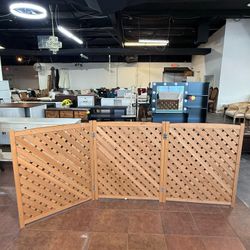 3-Panel Outdoor Air Conditioner Fence Screen, Outside Wood Privacy Fence, 32" W x 38" H(Brown)  💰69$