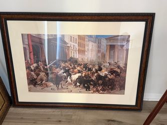 Framed Bulls and Bears Wall Street Art Print