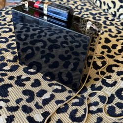 Designer Lulu Guinness Lipstick Black Gloss Purse