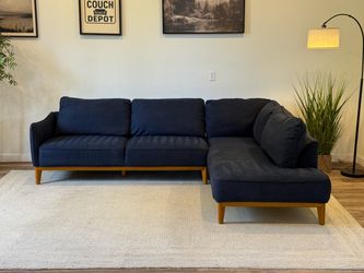 Macy’s Midnight blue Jollene sectional couch  delivery available