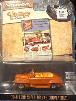 2024 Greenlight Vintage Ad Cars 1946 Ford Super Deluxe Convertible