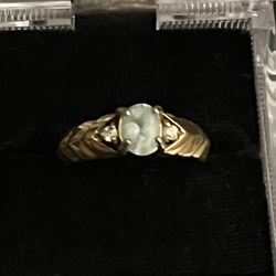 Vintage Aquamarine Gold Plated Ring 