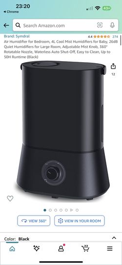 Quiet humidifier 4L- Cool Mist - Good For Baby