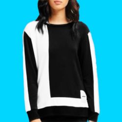 NWT DKNY Sweatshirt Pullover Sweater Color-block Gift