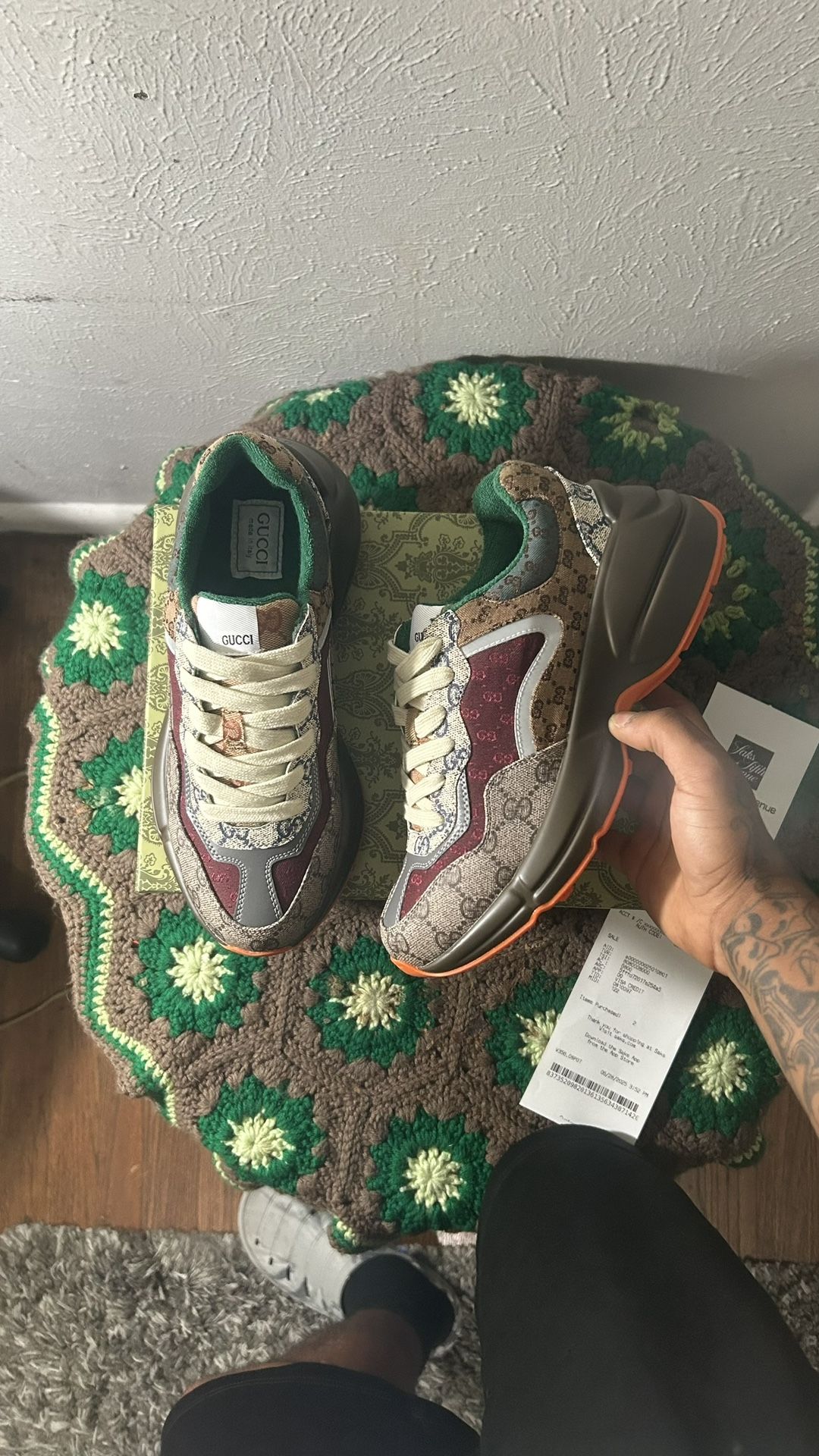 Gucci GG Rython Brick Red Sneakers🔥