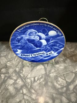 Porcelain Hallmark Miniature Christmas Plate or Ornament