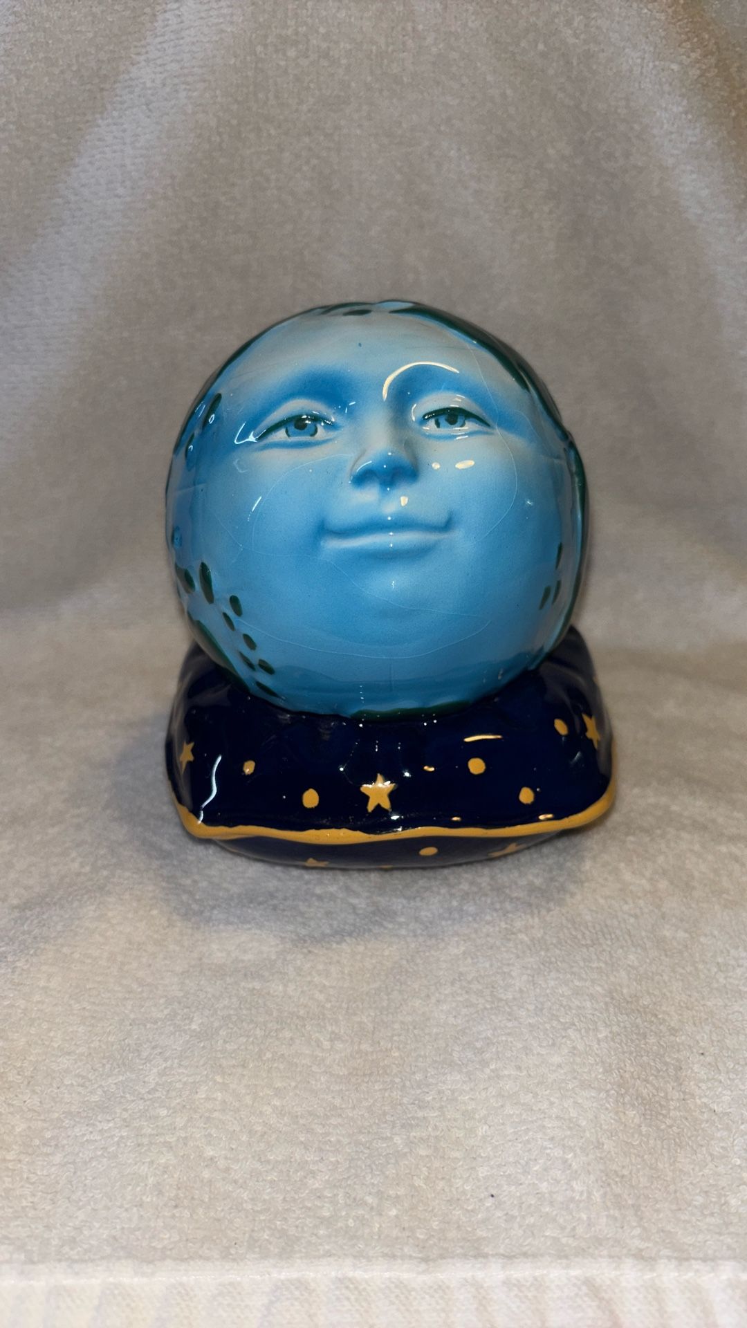 Globe Face Piggy Bank- Clay Art (No Plug)