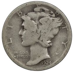 1924-P Mercury Dime 90% Silver 