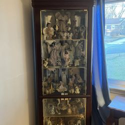 Corner Cabinet W/Collectible Angels