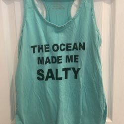 “The Ocean Made Me Salty” racerback tanktop size M by 8 Series
