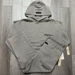 🔥 FEAR OF GOD ESSENTIALS SET – DARK OATMEAL / DARK GREY – SIZE SMALL (NEW)