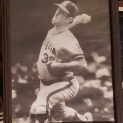 NOLAN RYAN California Angels Picture BASEBALL - Frame 12.5"x15.5"