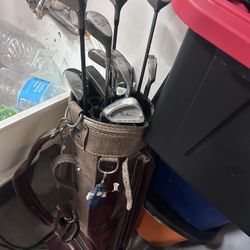 Lefty Clubs And Oldschool Golf Bag 