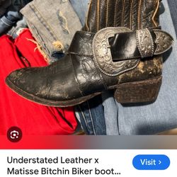 Matisse Understated Leather Bitchin Biker Boot Black Size 9 M