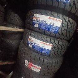 245/75/16/ $580 AT ATLANDER NEW FOUR TIRES ALSO WE HAVE SEMI NEW ON ESPECIAL PRICES