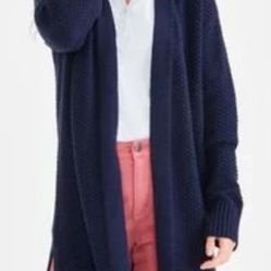 Wild Fable Women's Blue Petite Open-front Long-sleeve Cardigan Size:S