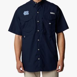 Columbia Men's NCAA North Carolina Tar Heels Bonehead Team S/S PFG Shirt, Size XL (Navy) NWT 