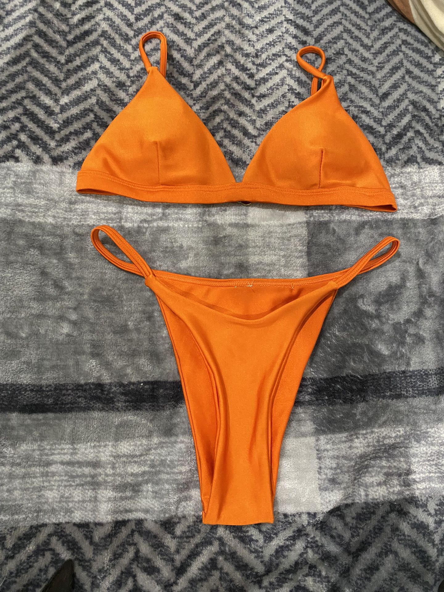 Orange Triangle Bikini Set