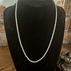 24 K White Gold Layered Rope Chain