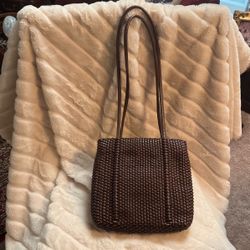 Woven Leather Crossbody Bag 
