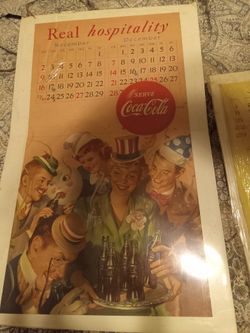 Vintage 1956 Coca Cola Lithograph Calendar (2)