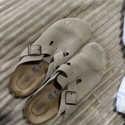 taupe clog birkenstocks
