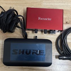 Shure BLX4 H10 / BLX1 H10 & Scarlet Solo [Audio Interface/ Bodypack Transmitter / Wireless Receiver]