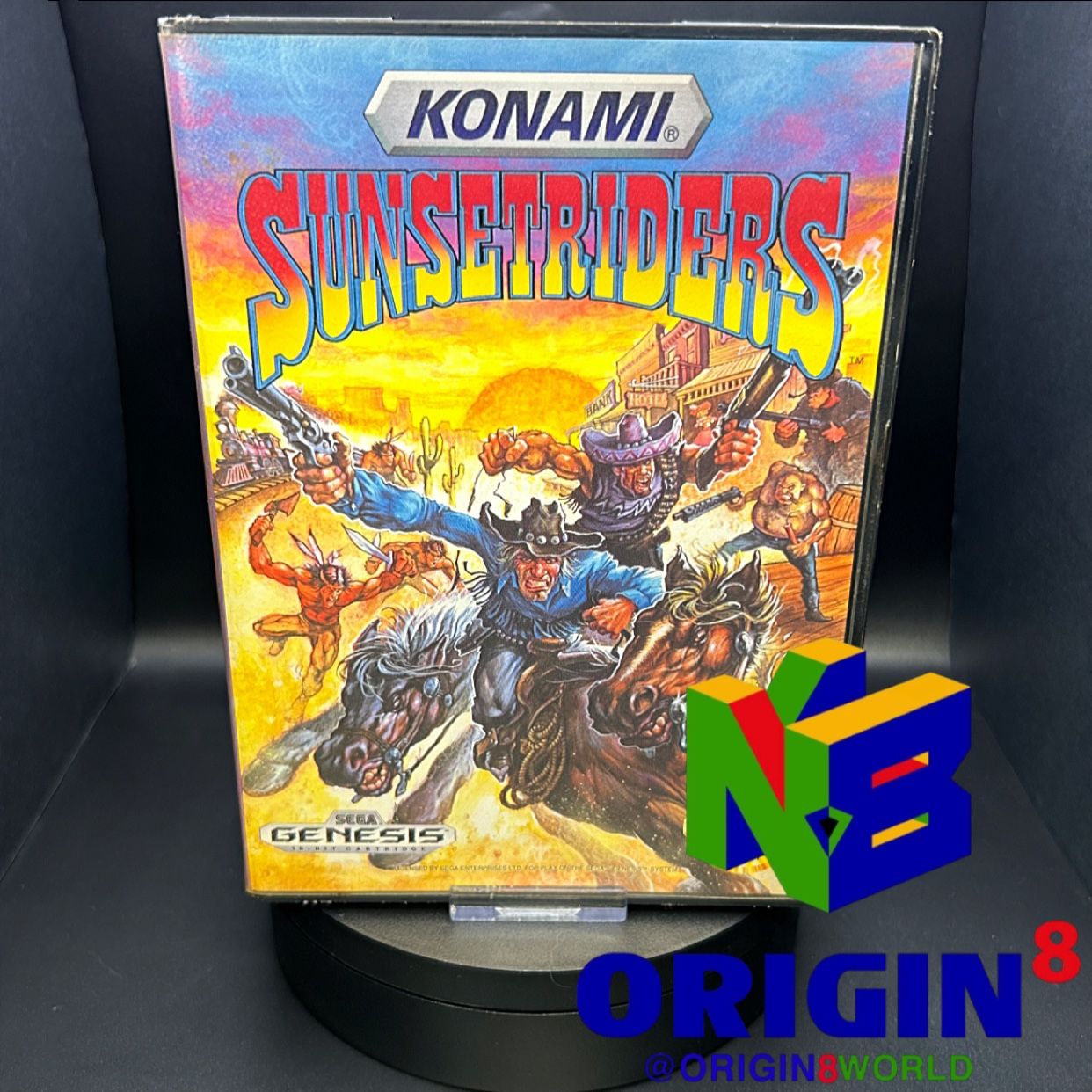 Sunset Riders (Sega Genesis) Box, Tested, Konami Arcade Great Game 1992