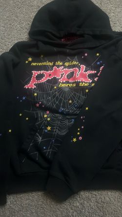 Punk, sp5der ,hoodie ,black size, small