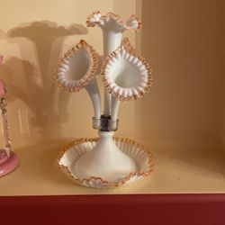 Antique /vintage Enamel Glass Decor