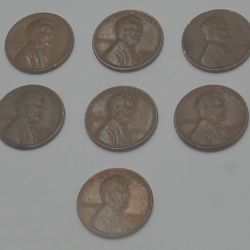 Lot 7 ONE CENT OLD PENNIES 1(contact info removed)d 1944s 1(contact info removed) 1(contact info removed)d  Collectible. 