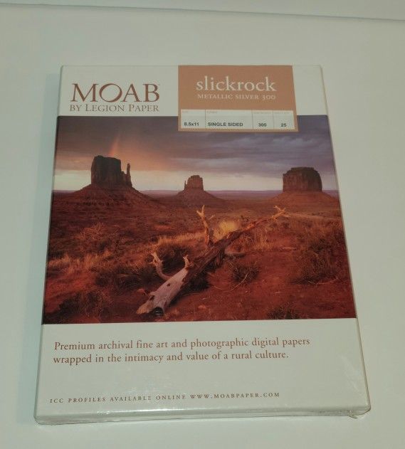 Moab by Legion Paper Slickrock Metallic Silver 300  SIZE 8.5 x 11 - SINGLE SIDED