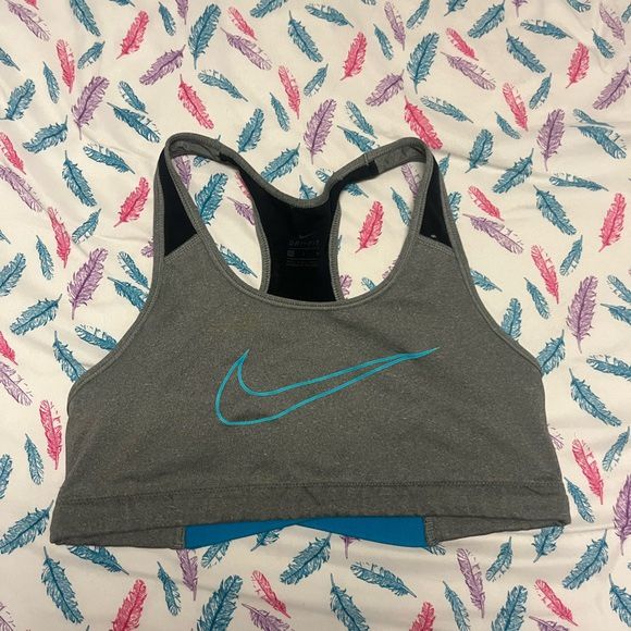 Nike Gray and Blue Sports Bra