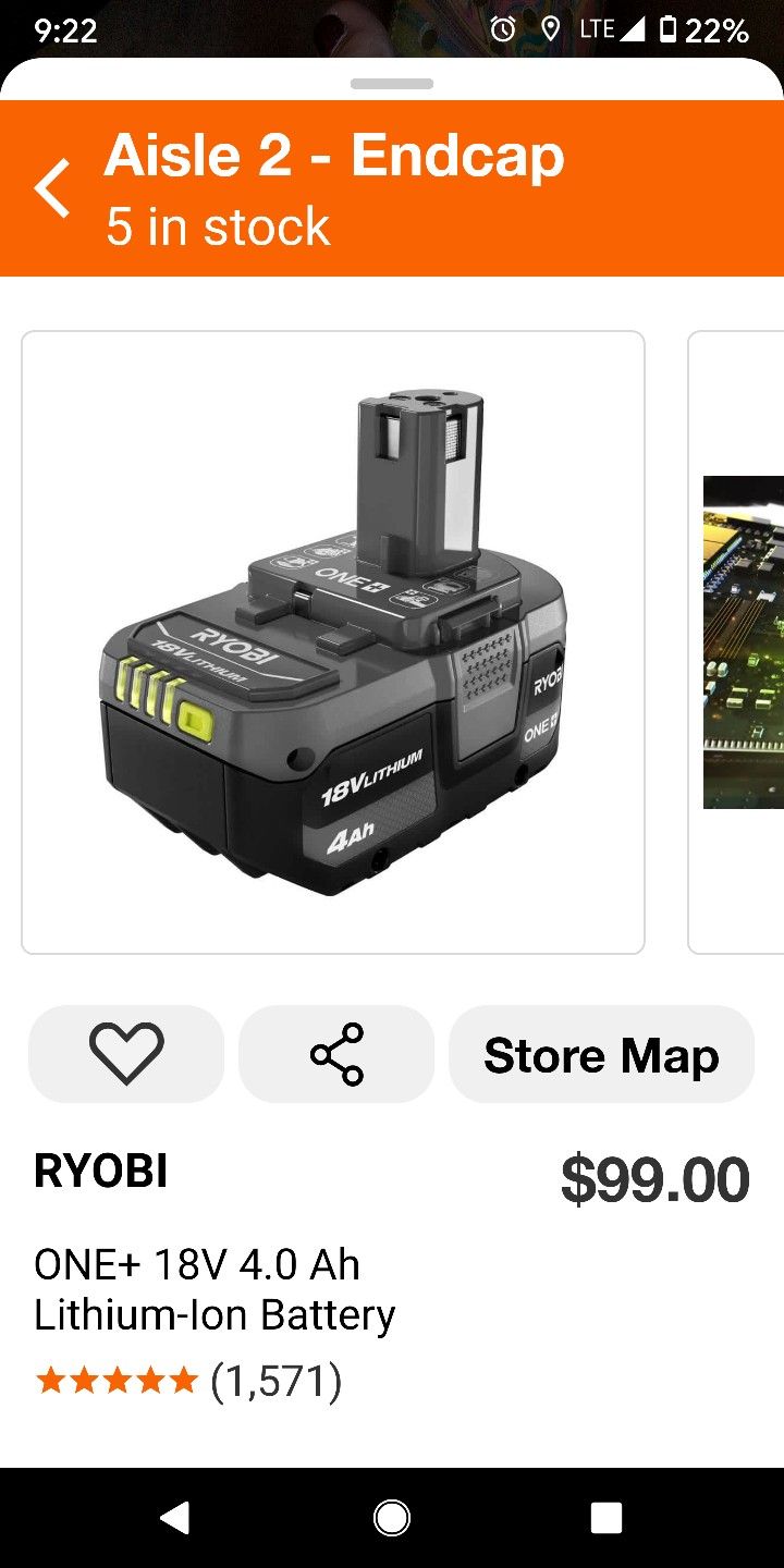 Ryobi Battery