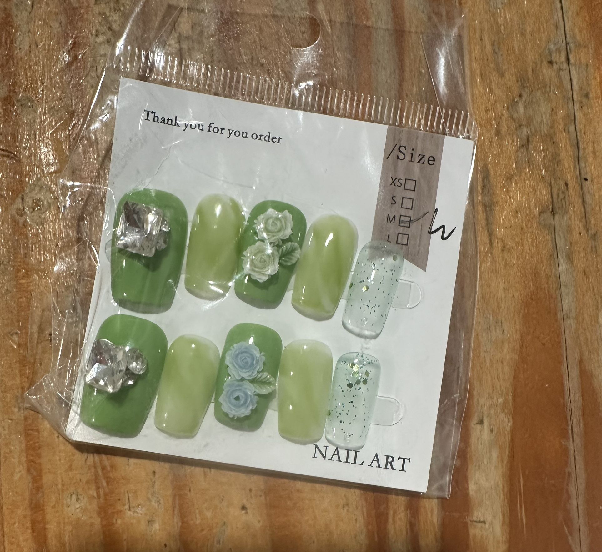 Medium size short press on nails