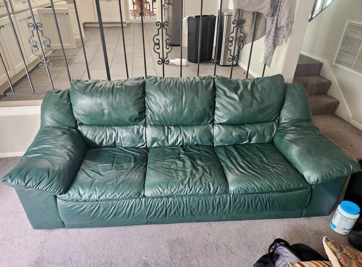 Green Leather Couch