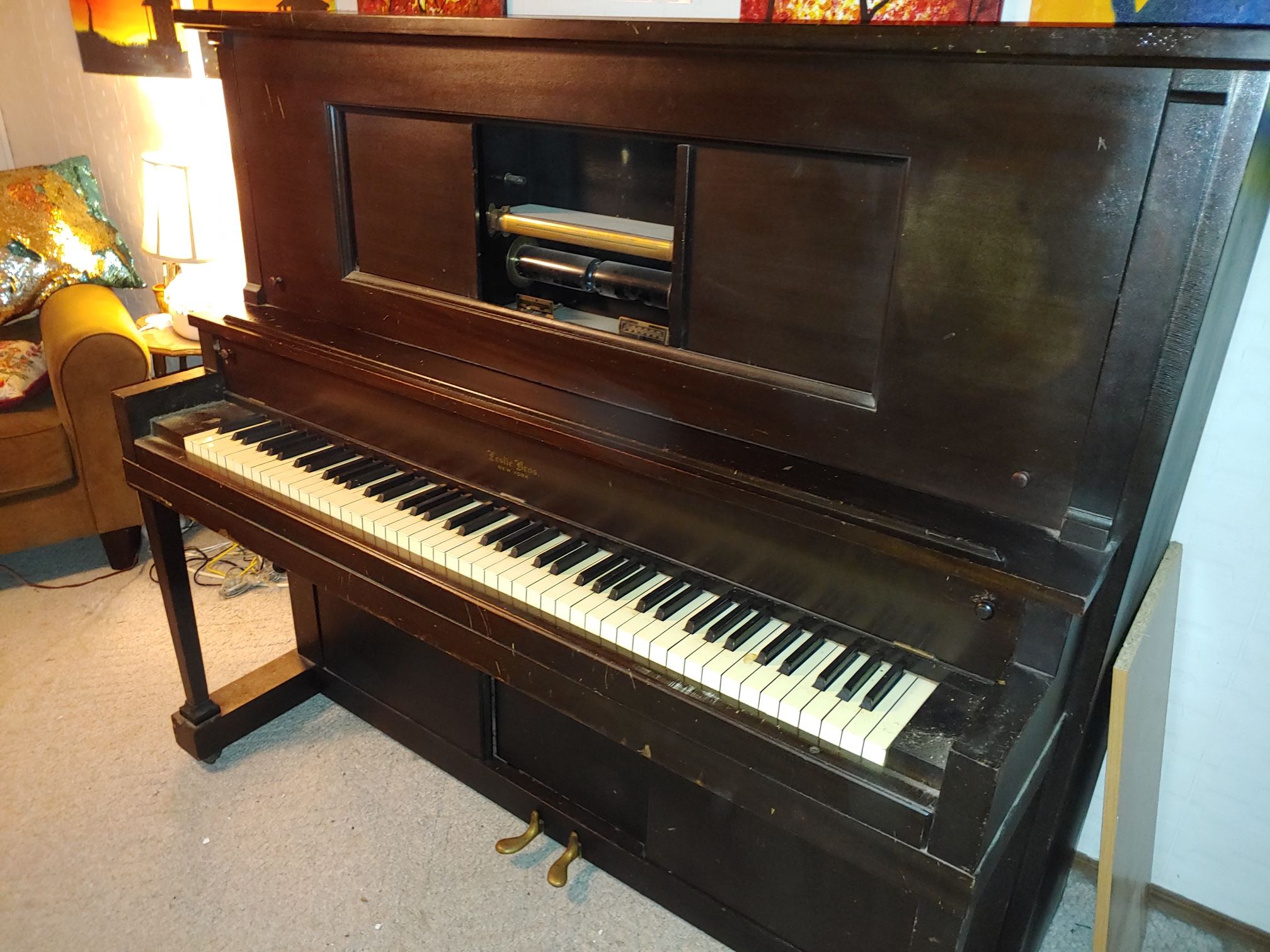 FREE Leslie Bros Player Piano With Player Rolls