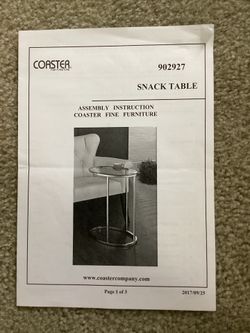 Reduced due to moving. Coaster Snack Table