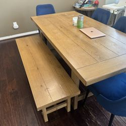 Dining Table Set (4 Chairs + Bench)
