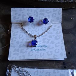 Chain, Pendent, And Stud Earrings 