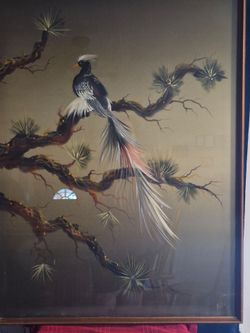 Silkscreen bird painting