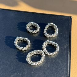 Stainless steel CZ Cuban link rings 