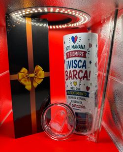 FC Barcelona 20oz Stainless Steel Tumbler – Visca Barça! 💙❤️