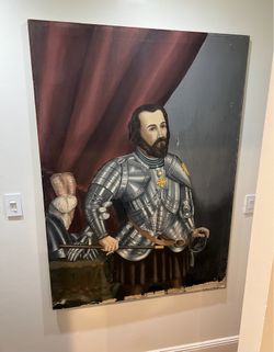 19th Century Hernan Cortes Original Oil Painting LARGE SIZE California Estate