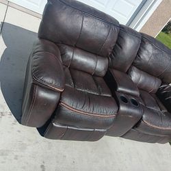 (1) Chocolate Brown Loveseat Recliner 