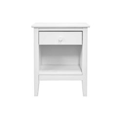 Easy Pieces 18.75 in. W White Rectangle Solid Wood Single Drawer End Table with Cubby