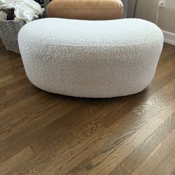Off White Ottoman 