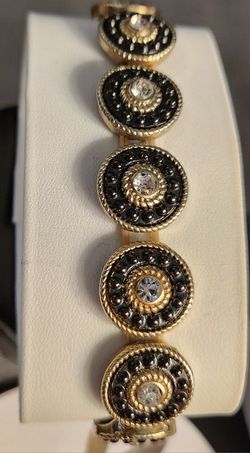 Black & Gold  Crystal Bead Bracelet