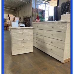 8 drawers dresser and nightstand/ Eight drawers dresser and nightstand
