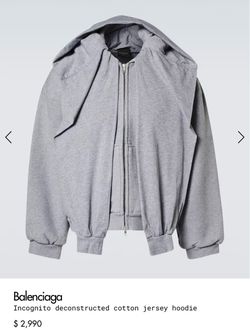 Balenciaga Incognito Deconstructed Cotton Hoodie
